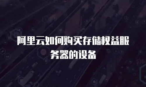 阿里云如何购买存储权益服务器的设备