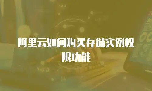 阿里云如何购买存储实例权限功能