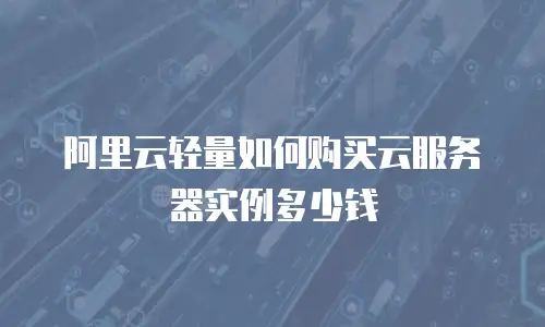 阿里云轻量如何购买云服务器实例多少钱
