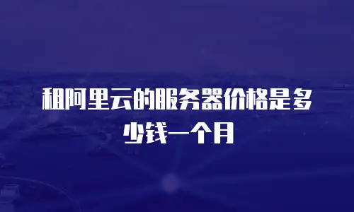 租阿里云的服务器价格是多少钱一个月