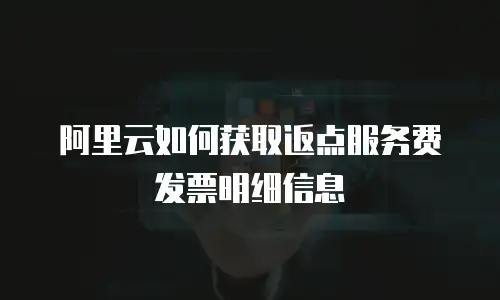 阿里云如何获取返点服务费发票明细信息