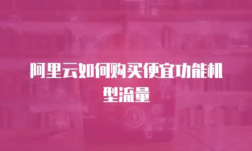 阿里云如何购买便宜功能机型流量