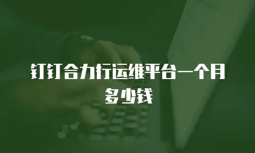 钉钉合力行运维平台一个月多少钱