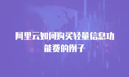 阿里云如何购买轻量信息功能费的例子
