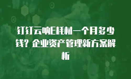 钉钉云呐E耗材一个月多少钱？企业资产管理新方案解析