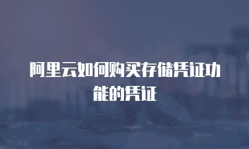 阿里云如何购买存储凭证功能的凭证