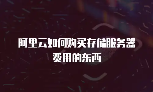 阿里云如何购买存储服务器费用的东西