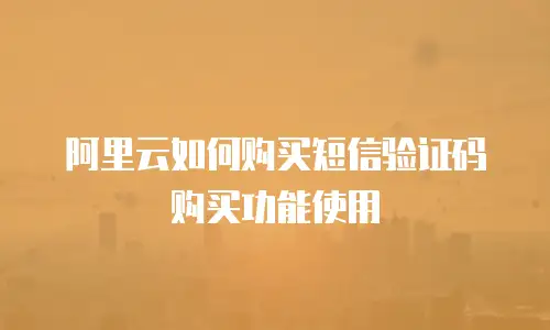 阿里云如何购买短信验证码购买功能使用