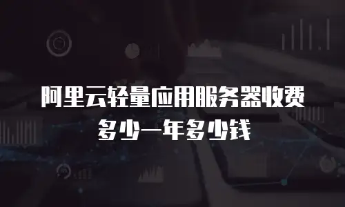 阿里云轻量应用服务器收费多少一年多少钱