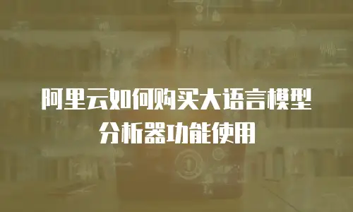 阿里云如何购买大语言模型分析器功能使用