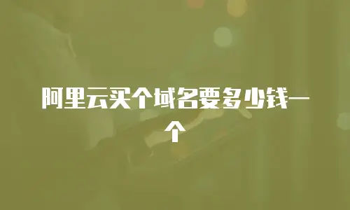 阿里云买个域名要多少钱一个
