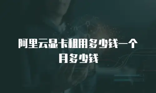 阿里云显卡租用多少钱一个月多少钱