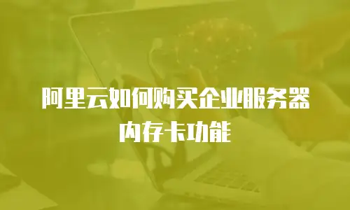 阿里云如何购买企业服务器内存卡功能