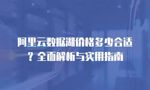 阿里云数据湖价格多少合适？全面解析与实用指南