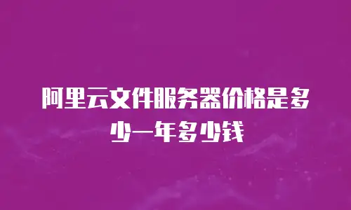 阿里云文件服务器价格是多少一年多少钱