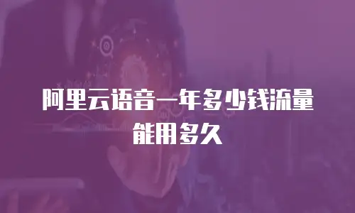 阿里云语音一年多少钱流量能用多久