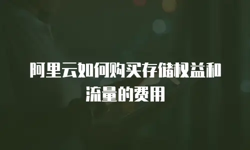 阿里云如何购买存储权益和流量的费用