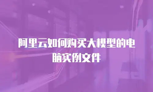阿里云如何购买大模型的电脑实例文件