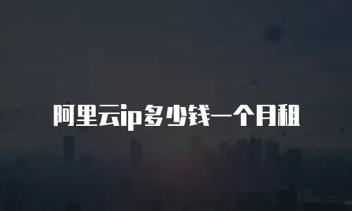阿里云ip多少钱一个月租
