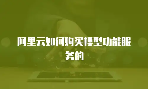 阿里云如何购买模型功能服务的