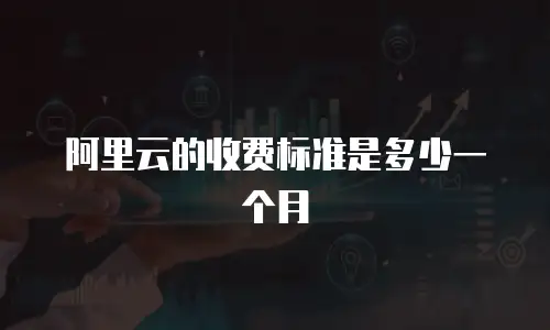 阿里云的收费标准是多少一个月