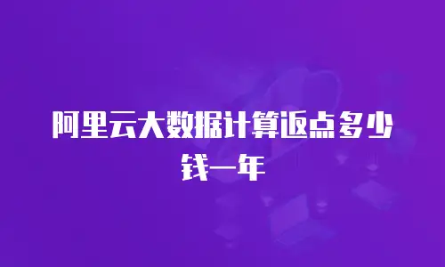 阿里云大数据计算返点多少钱一年