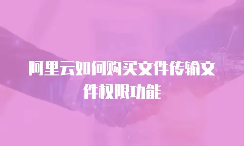 阿里云如何购买文件传输文件权限功能