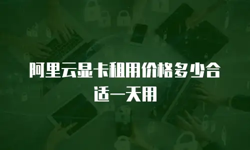 阿里云显卡租用价格多少合适一天用