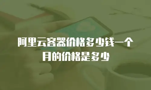 阿里云容器价格多少钱一个月的价格是多少