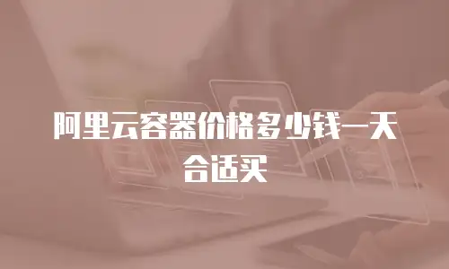 阿里云容器价格多少钱一天合适买