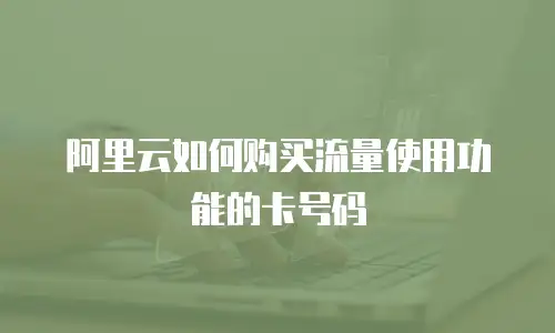 阿里云如何购买流量使用功能的卡号码