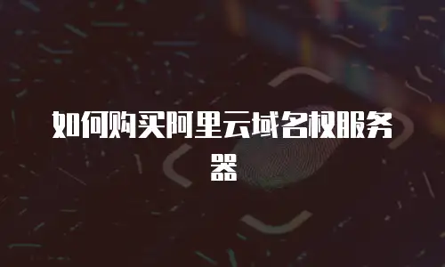 如何购买阿里云域名权服务器