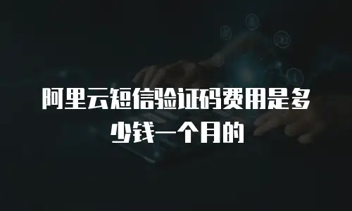阿里云短信验证码费用是多少钱一个月的