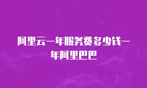 阿里云一年服务费多少钱一年阿里巴巴