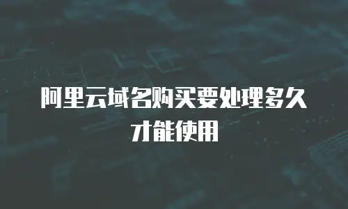 阿里云域名购买要处理多久才能使用