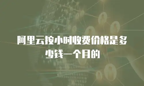 阿里云按小时收费价格是多少钱一个月的