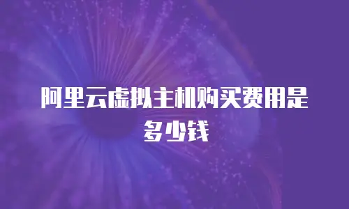 阿里云虚拟主机购买费用是多少钱