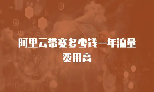 阿里云带宽多少钱一年流量费用高