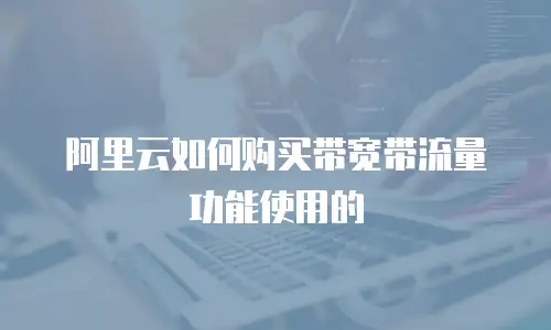 阿里云如何购买带宽带流量功能使用的