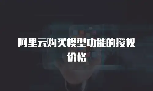阿里云购买模型功能的授权价格