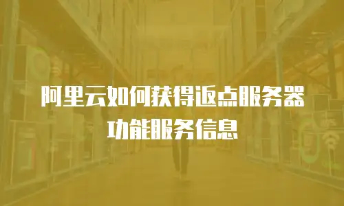 阿里云如何获得返点服务器功能服务信息