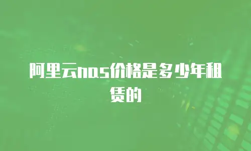 阿里云nas价格是多少年租赁的