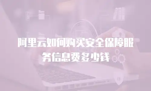 阿里云如何购买安全保障服务信息费多少钱