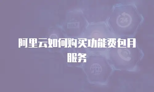 阿里云如何购买功能费包月服务