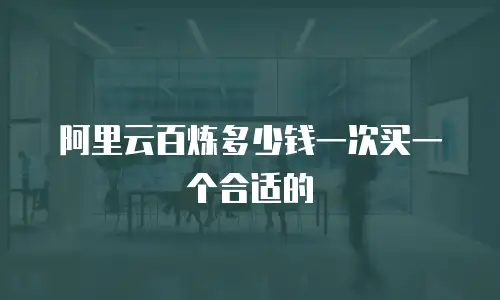 阿里云百炼多少钱一次买一个合适的