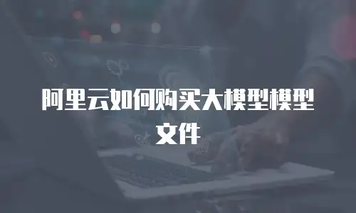 阿里云如何购买大模型模型文件