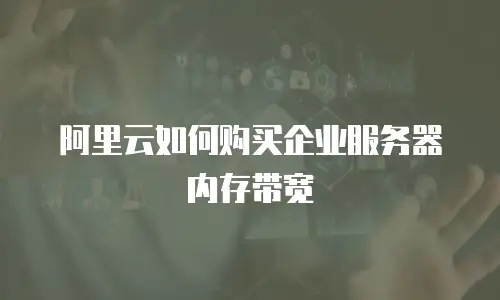 阿里云如何购买企业服务器内存带宽