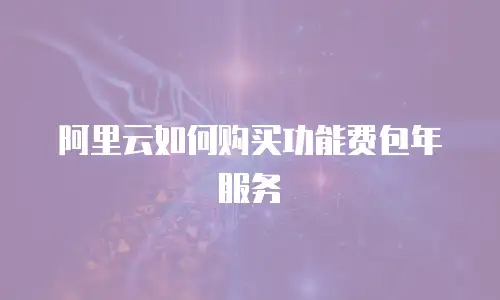 阿里云如何购买功能费包年服务