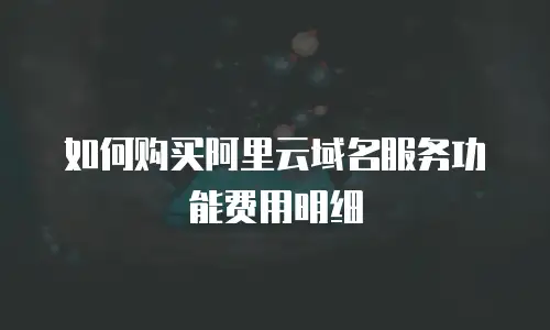 如何购买阿里云域名服务功能费用明细