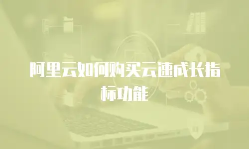 阿里云如何购买云速成长指标功能